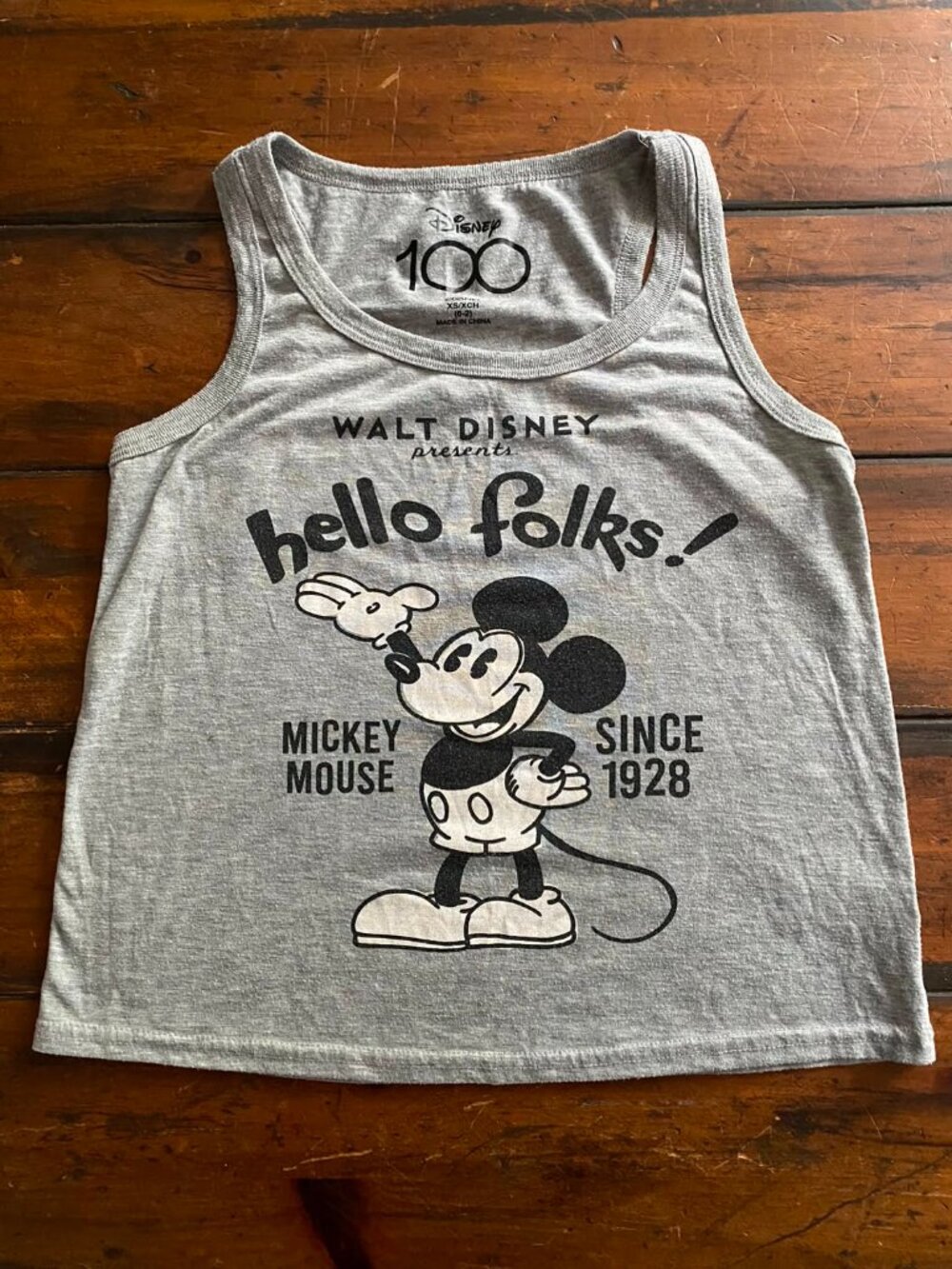 DISNEY Women’s Sleepwear Tank Gray Top, Size XS